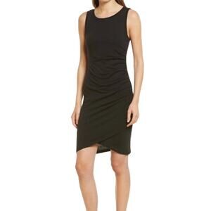 Treasure & Bond Ruched Side Sleeveless Tank Dress Womens S Black Minimalist Mini